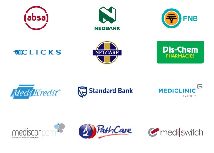 An image containing various client company logos
