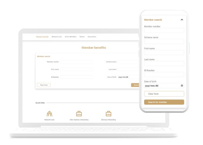 Website in desktop view and mobile view